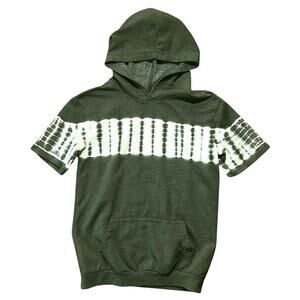 Art Class Tie-Dye Short Sleeve Grayish Green Hoodie Sweatshirt Boy's 12/14